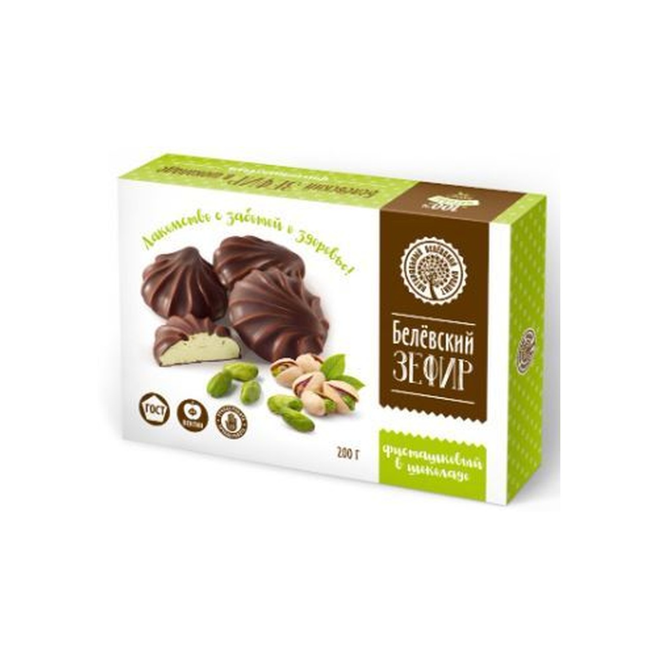 Белевский зефир "Фисташка в шоколаде"