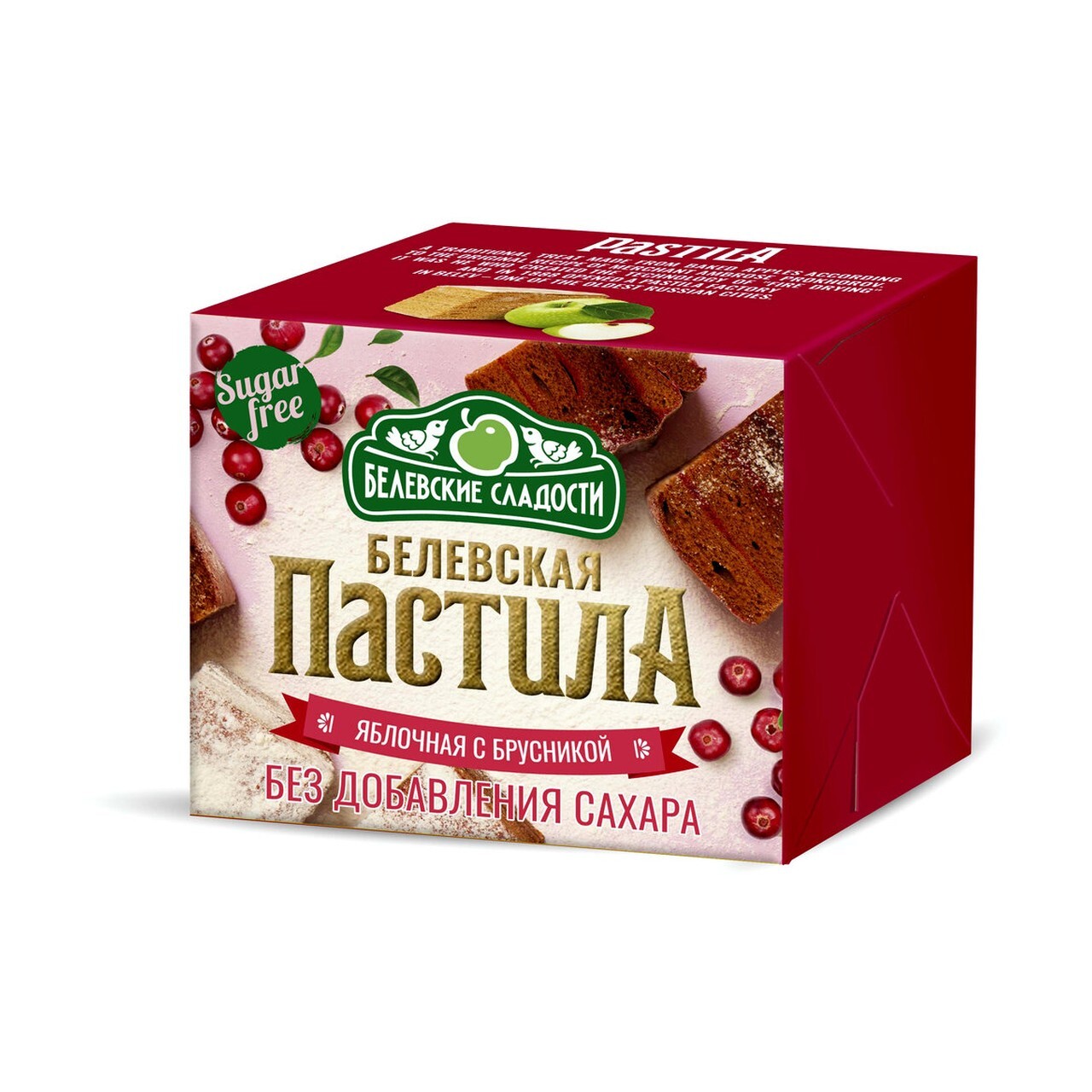 Пастила Белевская "Яблоко с Брусникой" без сахара