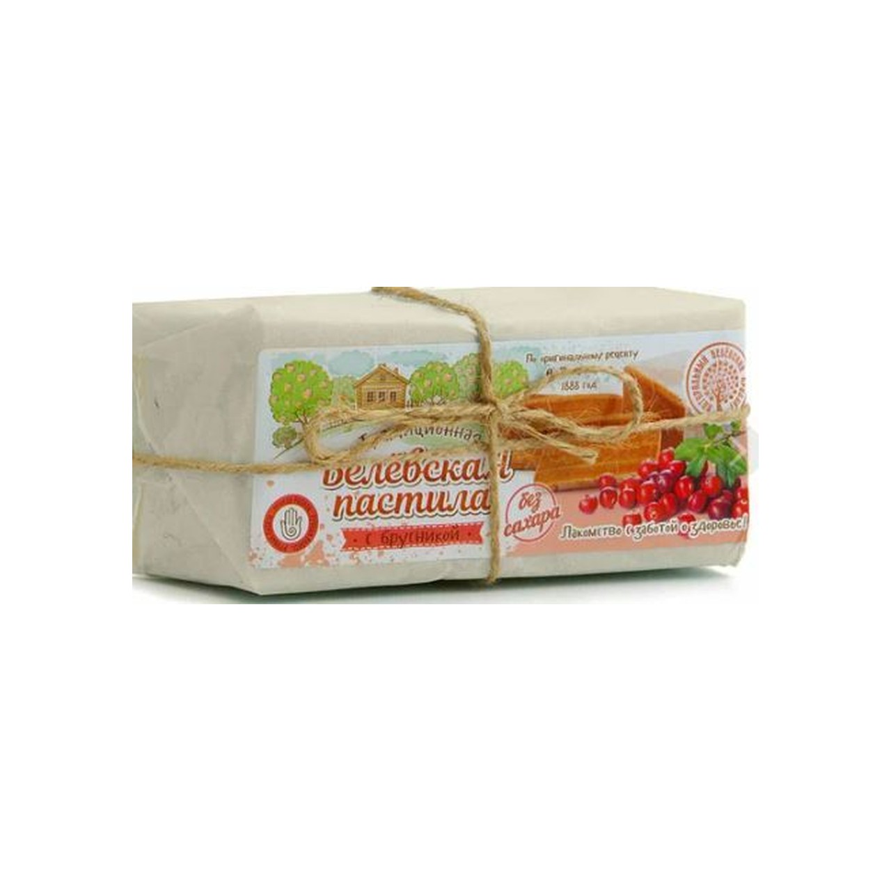 Пастила Белевская с Брусникой в пергаменте (без сахара)